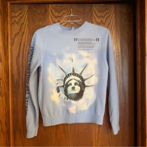 Off-White Light Blue Crewneck Sweater